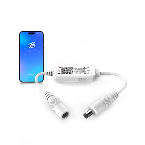 Arote Contrôleur WiFi LED contrôlé par application pour bandes LED Blanc froid et chaud Télécommande avec système Android et iOS pour tous les rubans LED 3528 5050 2835