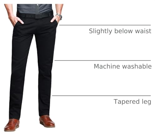 Image of Match Mens Regular-Fit Casual Flat Front Chino Pants