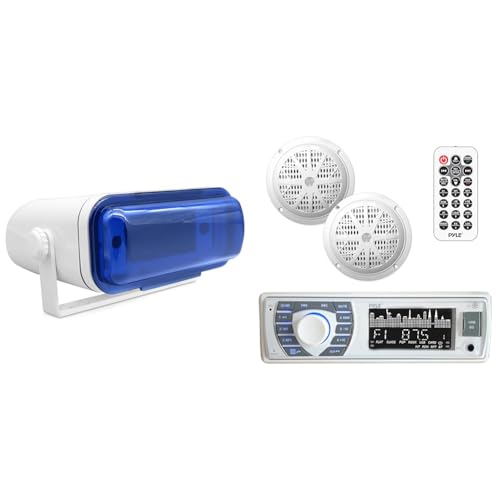Image of Pyle Marine Stereo Cover, Bluetooth Receiver, Speakers, with Flip Door, MP3 /USB Readers, Waterproof 5.25 inch Kit