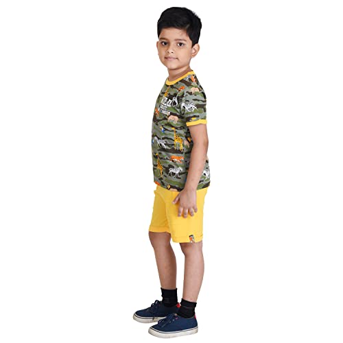 Image of Clothe Funn Boys Printed Cotton Half Sleeves T-Shirt & Shorts Set