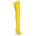 NUMALEO Yellow Women's Over the Knee Thigh High Boots Stiletto Pointed Toe Zipper Tall Boots Sexy High Heel Patent Long Boots for Women Fall Fashion Dress Boots Size 8.5