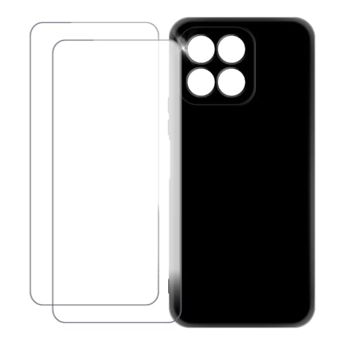 UOGNADGD Compatible con Huawei Honor 70 Lite Funda Personalizada Colorida con 2 Protectores de Pantalla de Cristal Templado – Antigolpes y Antirayaduras (Negro)
