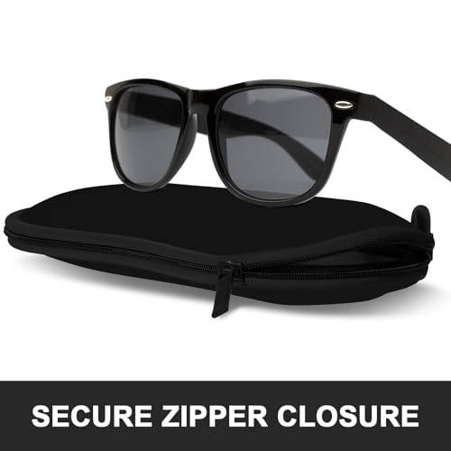 Image of Sunglasses Soft Case, Ultra Light Portable Neoprene Zipper Glasses Case for Men Women