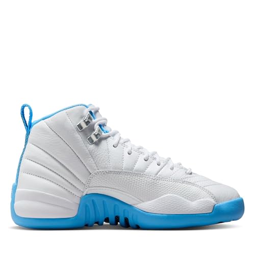 AIR JORDAN 12 RETRO (GS) "WHITE/UNIVERSITY BLUE-METALLIC SILVER"3
