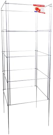 Cedar Ridge Square Folding Plant Cages Heavy Duty Tomato Cages Pack of 5 Vegetable Trellis Plant Support Stakes for Vertical Climbing Plant.