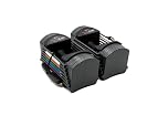 PowerBlock Sport 24 Adjustable Dumbbells, Sold in Pairs, 3-24 lb. Dumbbells, Durable Steel Build, Innovative at Home Workout Equipment, All-in-One Exercise Dumbbells, Strength Training Grey