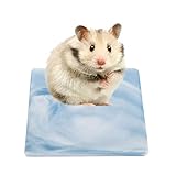 DQITJ Hamster Summer Cool Plate Pet Ceramic Heat Dissipation Plate Square Shape Cooling Mat for Hamster and Small Pets (Blue, 3.6' x 3.6')