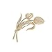 TianWlio Atmosphäre Mode edle künstliche Blumen Strass Naturstein Brosche Nadel Brustnadron Strassparty-Glas Brosche für Frauen Brosche Kleid (Gold-A, One Size)