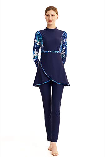 FOKULUNDA Muslim Swimwear Modest Swimsuit for Women Burkini Beachwear Hijab