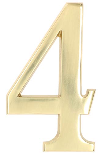 KOTARBAU® 3D House Number "4" Brass 20 cm Door Number for Houses Settlements Hotels Apartments 100% Brass - Image 3