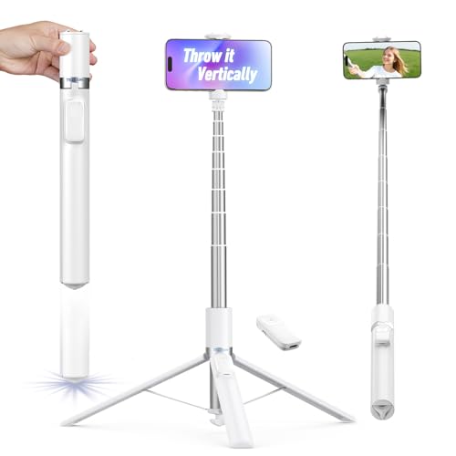 Image of TELESIN Automatic Selfie Stick, Phone Tripod Compatible with iPhone 17-7 /Android, Auto Open & Quick Fold Cell Phone Stand with Remote for Video Recording,Travel, Vlogging