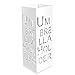 FBBSZSD Parasol do przechowywania stojak na parasol kwadratowy metalowy uchwyt na parasol, stojak na parasol do przechowywania parasol/lasek/skarpetek alpejski/golfa, organizer z tacą ociekową i 2 haczykami/biały