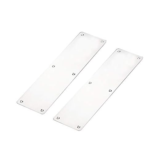 Placa de Empuje de Dedo de Puerta, 2x Placa de Empuje de Puerta de Fuego de Acero Inoxidable/Placa de Empuje 300x80mm Protección de Puerta/Parte Inferior de Puerta con Tornillos, Esquina Cuadrada