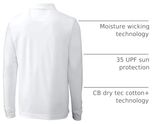 Camiseta polo para hombre de manga larga Advantage de Cutter & Buck con protección UV 35+ miniatura 4