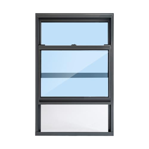 Finestra di alluminio nera personalizzabile della tettoia con lo scorrevole verticale di vetro temperato spesso di 5MM 10x23"