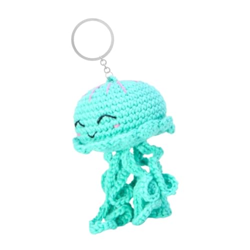 Kit crochet débutant méduse à offrir pour fabriquer un porte-clés en fil recyclé