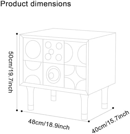 Vintage Nightstand with 2 Drawers, Retro Wood Bedside Table, Stylish Couch Table, Space-Saving Cabinet for Bedroom and Living Room (White Finish)