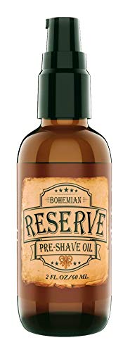 SALE - Bohemian Brothers Grooming. Reserve Pre-Shave Oil. Ultra Smooth Shaving. Prevent Nicks and Irritation. With Vitamin E and Avocado Oil. Vintage Barbershop Scented Shave Oil for Men (2 OZ).