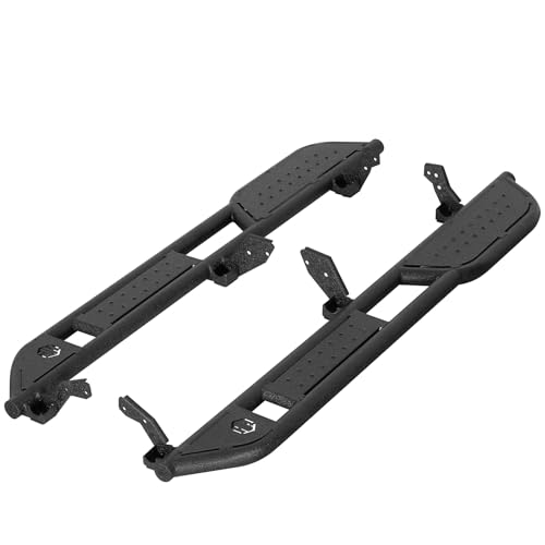 Hooke Road 96-02 4Runner Side Steps Running Boards for 1996-2002 Toyota 4Runner 3rd Gen Sturdy Steel Offroad Rock Slider Rail Nerf Bars with Kick-Out & Non-Slip Step Pads