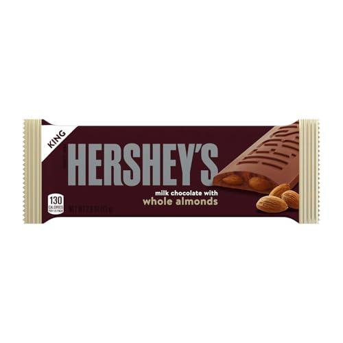 image for HERSHEY'S Milk Chocolate with Whole Almonds Candy Bars, 2.6 oz (18 Cou