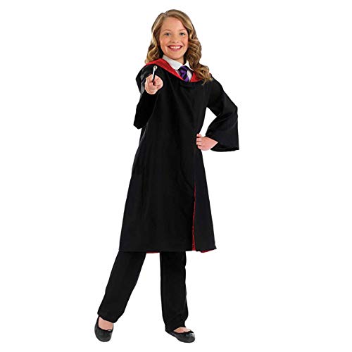 Fun Shack FNK3592M-US Kids Girls Boys Wizard Costume Robe Black Cape Kids Halloween Costume Medium thumb #1