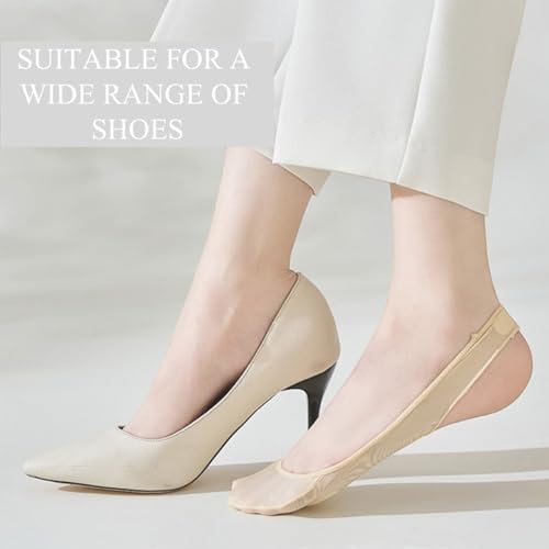 4 Pairs No Show Slingback Socks Ultra Low Cut Liner Socks With Sling No Show Half Socks For Heels2