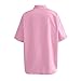 New Women's Casual Loose Fashion and Linen Solid Color Short Sleeved Shirt Womens Apparel (Red, M)