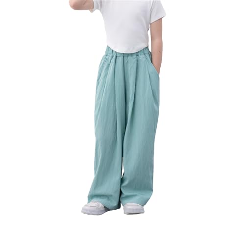 Image of Girls Pants 10-12 Years Flowy Palazzo Wide Leg Dress Pants for Girls Summer Black Pants Trousers 5-15 Years