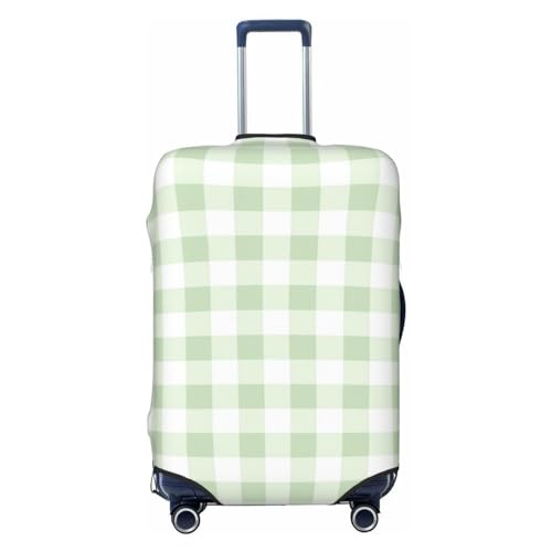 VOSERY Travel Luggage Cover - Pistachio Green Checkboard Washable Suitcase Covers Protector Fits 18-32 Inch Luggage
