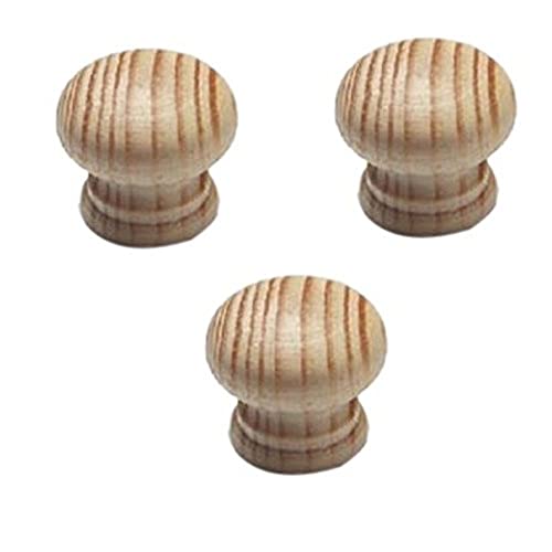 Merriway BH05183 (4 Pcs) Cupboard Door/Drawer Knob Beech Drilled Unlacquered 30mm - Pack of 4 Pieces, Brown, 30 mm
