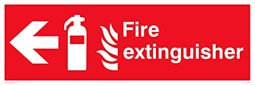 Pack of five - Fire Extinguisher Left Sign - 300x100mm - L31