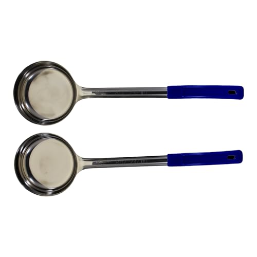 Habanerofire 8 Ounce Solid Stainless Steel Portion Control Ladle Spoon for Measuring and Serving; Commercial Grade Serving Scoops [Pack of 2]