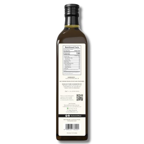 Image of HESTHETIC Cold Pressed Black Mustard (Sarson) Oil 1L | Pure Sarson Ka Tel | Natural-Aroma Unrefined Cooking Oil for North Indian & Bengali Cuisine | German-Tech Single-Screw Press