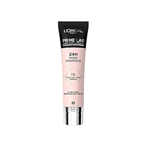 L’Oréal Paris Pore Minimizer Primer, Basis für ein langanhaltendes Make-up, sofort kaschierte Unebenheiten und optisch getarnte Poren, Bis zu 24h Halt, Prime Lab Advanced Derm Primer, 30 ml