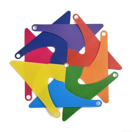 Gdfnmogo Windmühlen-Ornament für den Außenbereich, buntes Kunststoff-Windspiel, Dekoration für Hof, Rasen, Balkon oder Party, handgefertigtes Handwerk für Kinderzimmer oder Außenbereich