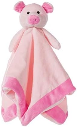 Apricot Lamb Manta de seguridad de animales de peluche, manta de personaje de cerdo rosa, manta de personaje para guardería, felpa de lujo (cerdo