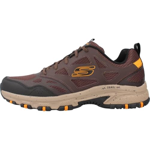 Skechers Herren Hillcrest Sneaker, Braunes Ledernetz Synthetischer Besatz, 42.5 EU – Ansicht 3