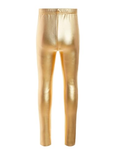 Kids Girls Shiny Metallic Leggings Fleece Elastic Waistband Skinny Yoga Pants Stretchy Dance Tights4