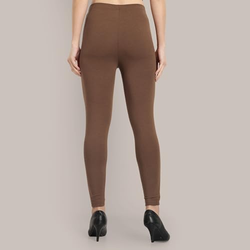 Image of ONE SKY Women Ankle Length Leggings | Premium Cotton Modal Spandex Blend | High Waist Stretchable & Bio-Washed Fabric | Colour-Lock | Ethnic Leggings for Women