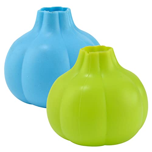 MOLUCKFU 2pcs Garlic Skin Removers Silicone Garlic Peeler Tool Reusable Peeling Tool Random Color