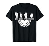 Schere Stein Papier Kreissäge Schreiner Handwerker T-Shirt