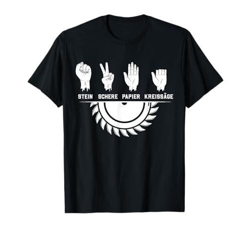 Schere Stein Papier Kreissäge Schreiner Handwerker T-Shirt