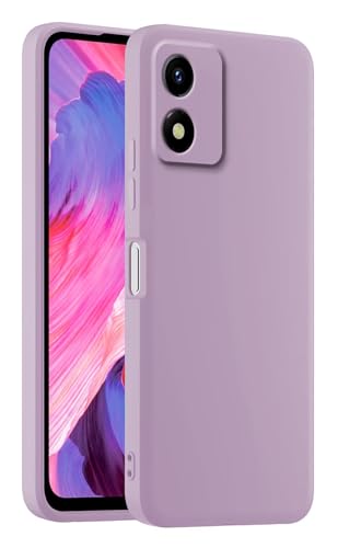HULLIN Funda de Silicona Colorida para Teléfono, Adecuada para Vivo Y01 (6.51') - Hierba púrpura