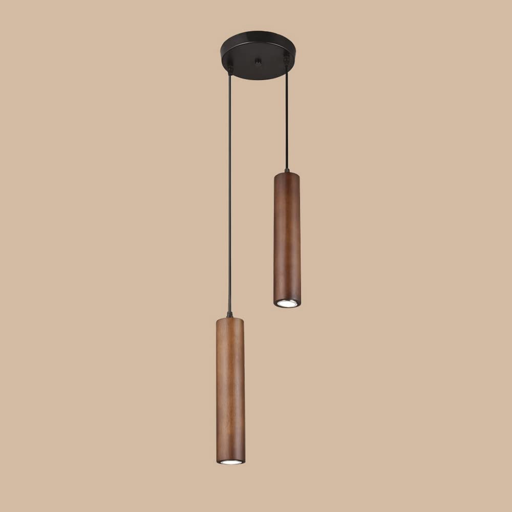 Lampe suspendue en bois LED dimmable pour chevet et cuisine