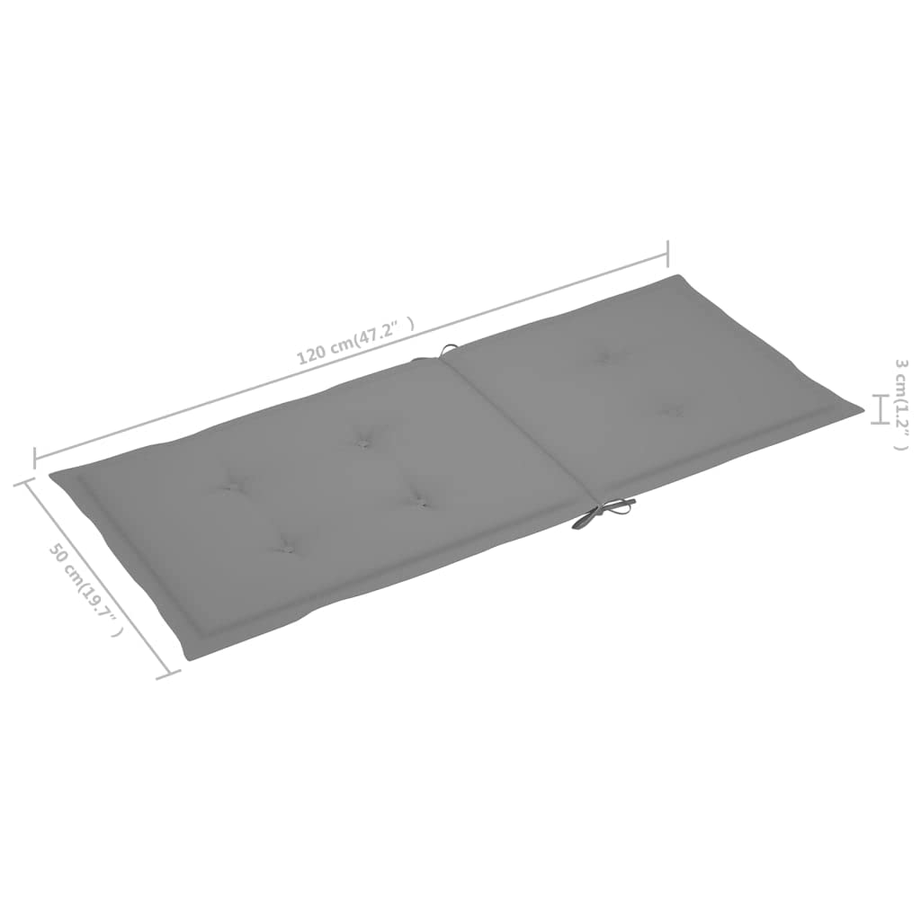 Składane krzesła ogrodowe, 3 sztuki, z tapicerką, lite drewno akacjowe, regulowane w 5 pozycjach, składane krzesło na taras, balkon, do ogrodu, wygodne krzesło relaksacyjne z poduszką i