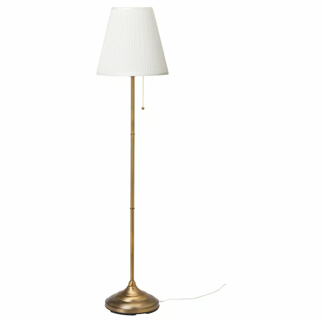 Ikea ÅRSTID Floor lamp, Brass/White-image-1