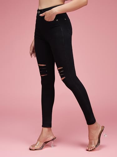 Image of Miss Chase Women's Skinny High Rise Cropped Stretchable Denim Jeans