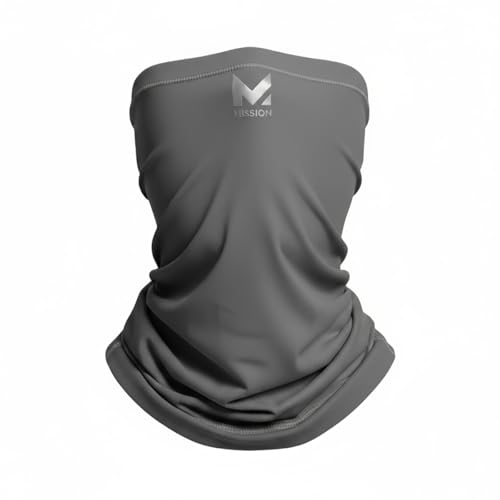 MISSION Cooling Neck Gaiter Face Mask Breathable & Lightweight UPF 50 Multi-Use Gaiter for Outdoors Fishing & Hiking 12+ Ways to Wear (Charcoal)