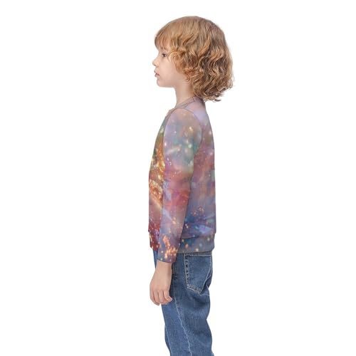 Rainbow Color Glitter SparkleChildren's Casual Pullover Sweatshirt Loose Fit8-10Y3
