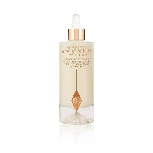 Charlotte Tilbury Magic Serum Crystal Elixir - Anti Aging Skincare Set - Face Firming Peptide, Brightening Vitamin C Serum & Glow-Boosting Niacinamide - Perfect for Gifting & Makeup Pairings (100ml)